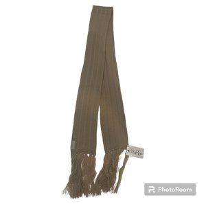 Oakley NWT tan skinny long fringe scarf